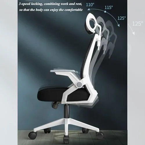 Miniatura 8 de Ergonomic Desk Office Chair with Adjustable Lumbar Support, High Back Mesh Computer Chair with Headrest and Flip-up Armrests Task Chair for Home