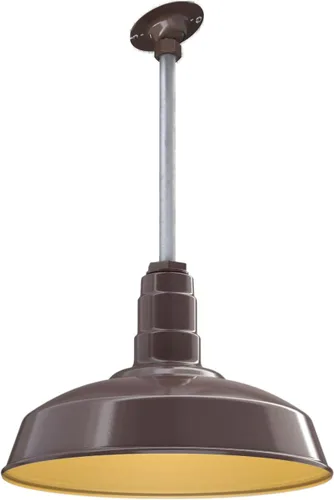 Miniatura 60 de Steel Lighting Co. Carson Barn Light Colgante montado en el techo Cúpula de 16 pulgadas Cable negro Luz de acero de estilo industrial