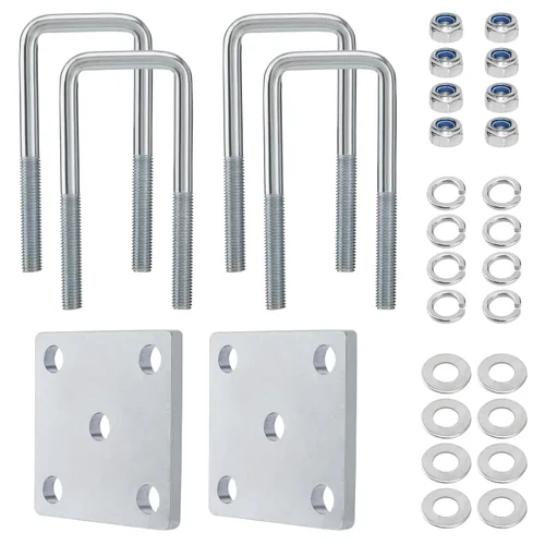 Miniatura 7 de Kit de pernos en U Racewill para eje de remolque de barco con muelles de hojas, pernos en U de 2 pulgadas de ancho, para eje 2x2 - 4 3/4" de largo