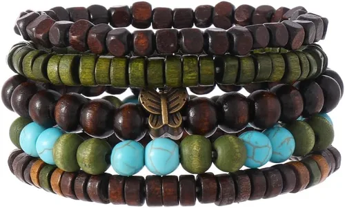 Miniatura 43 de Pulsera Gótica Ajustable de Cuero Trenzado Punk Multicapa de Estilo Grunge, Conjunto de Pulseras Emo con Brazalete de Metal, Envoltura
