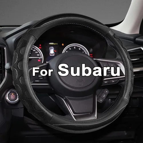 GIANT PANDA Cubierta del volante para Subaru Forester, cubierta del volante del coche para Subaru Outback y Crosstrek - Negro