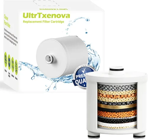 Cartucho de repuesto para filtro de ducha, filtros suavizantes de agua para agua dura, elimina el cloro y los productos químicos, restaura el