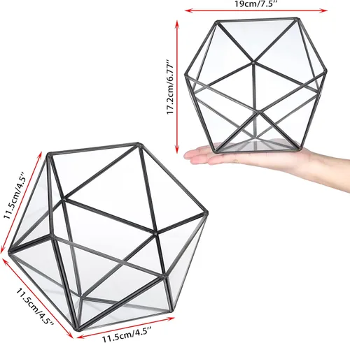 Miniatura 2 de ELLDOO Soporte para cápsulas de café de vidrio negro, caja geométrica de 15 caras, organizador de cápsulas de café para taza K expreso, bolsas