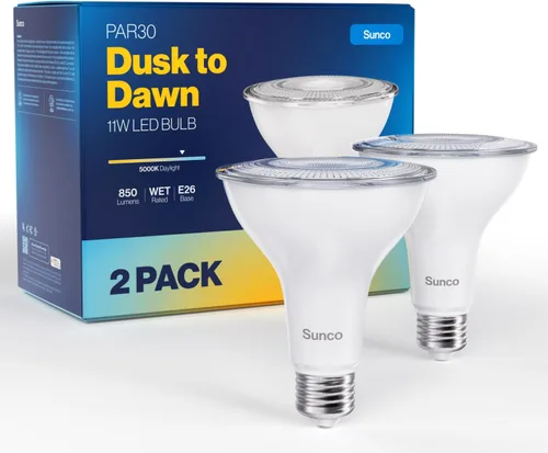 Miniatura 12 de Sunco - Paquete de 2 bombillas LED PAR30 del anochecer al amanecer, 850 lúmenes, 11 W, 2700 K blanco suave, no regulable, E26, bombilla