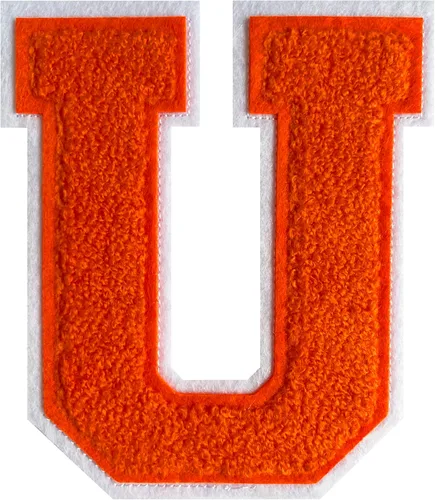 Miniatura 19 de Parche de letras de felpilla naranja de 4.5 pulgadas, alfabeto universitario para planchar y coser para chaquetas, sudaderas, camisetas, jeans