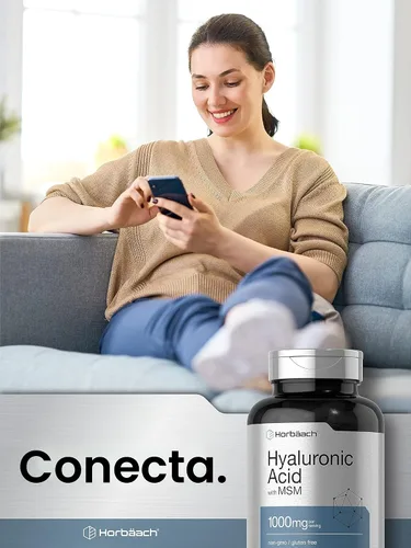 Miniatura 6 de Horbäach Ácido hialurónico con MSM 1000 mg 120 cápsulas Suplemento sin OMG y sin gluten Fórmula biodisponible