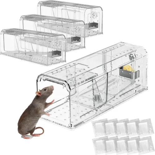 Miniatura 8 de Trampa humana para ratones, 2 trampas para ratones que no matan para interiores y exteriores, trampa viva reutilizable para atrapar y liberar