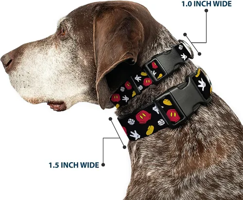 Miniatura 2 de Buckle-Down Collar de perro con clip de plástico para disfraz de Mickey Mouse, elementos dispersos negros