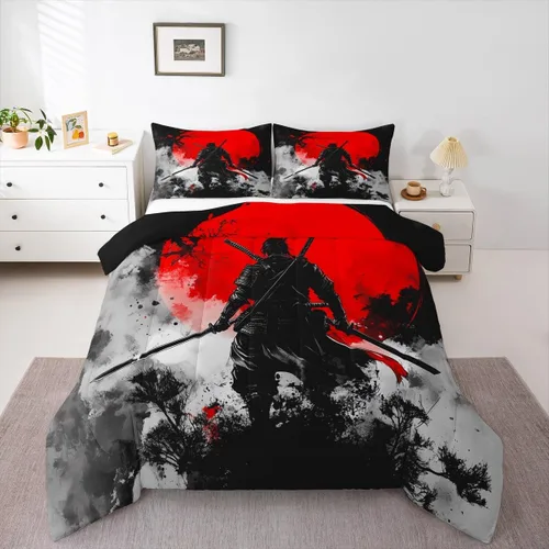 Miniatura 19 de Feelyou Juego de edredón de zorro ártico, juego de ropa de cama para niños y niñas, bonito edredón de animales salvajes, juego de edredón 1 juego