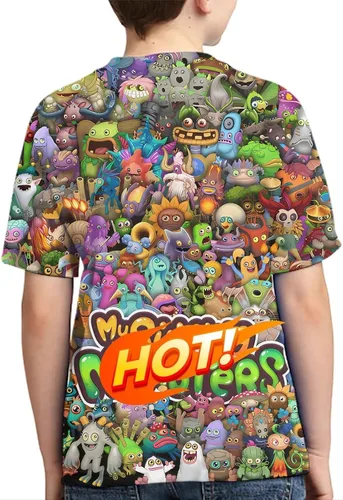 Miniatura 2 de Camiseta de manga corta con cuello redondo unisex con estampado 3D de manga corta y estampado casual