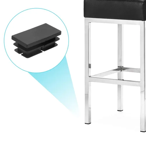 Miniatura 5 de Piutouyar Tapas rectangulares de tubo, inserto de enchufe de plástico, tapa de extremo negra para inserto de orificio de tubo, vallas, protección