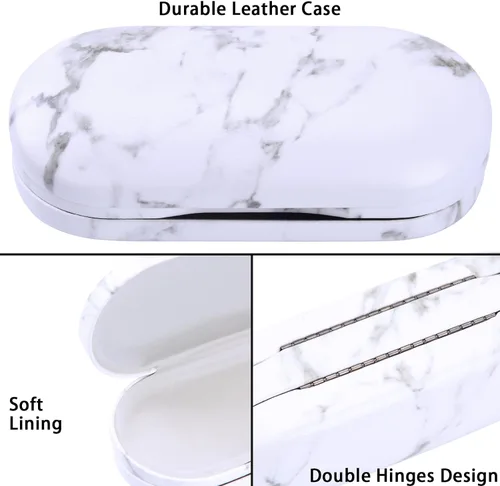 Miniatura 3 de Muf - Estuche portátil 2 en 1 para lentes y lentes de contacto, diseño de doble uso, a prueba de fugas, pinzas y botella con solución incluidas