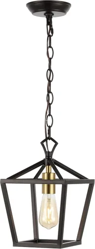 Miniatura 27 de JONATHAN Y Linterna colgante LED de 10 pulgadas de bronce aceitado/latón dorado con 3 luces, lámpara de araña clásica y moderna de granja para isla