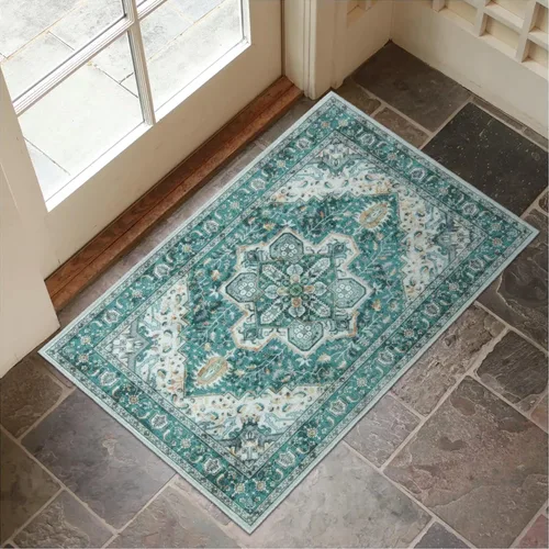 Miniatura 21 de Collive Tapete lavable para puerta de interior, antideslizante, alfombra de entrada retro de 20 x 32 pulgadas, tapete de entrada de absorción Multi
