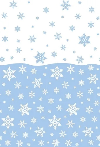 Miniatura 2 de Unique Mantel rectangular de plástico con copos de nieve, 54 x 84 pulgadas, azul y blanco