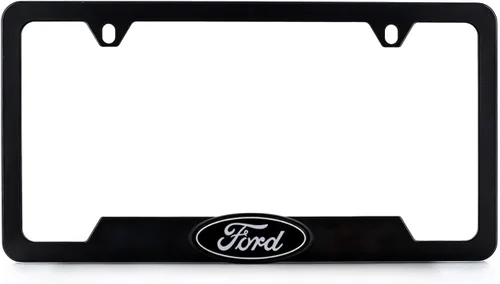 Miniatura 7 de Ford Logo 3D en negro de plástico ABS, soporte para matrícula con 2 agujeros (Negro/A)