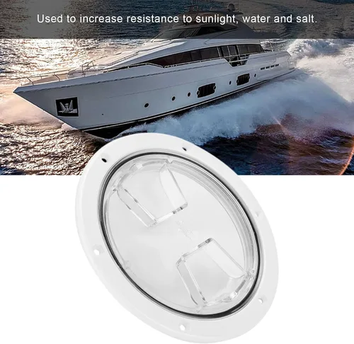 Miniatura 2 de Yctze Escotilla de acceso para cubierta de barco, placa de ABS redonda blanca para caravana, yate, barco, escotilla de acceso (6 pulgadas)