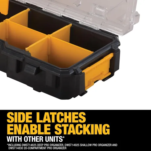 Miniatura 5 de DEWALT Organizador de piezas pequeñas, caja de almacenamiento de hardware con separadores extraíbles, 10 compartimentos (DWST14825) (Paquete de 3)