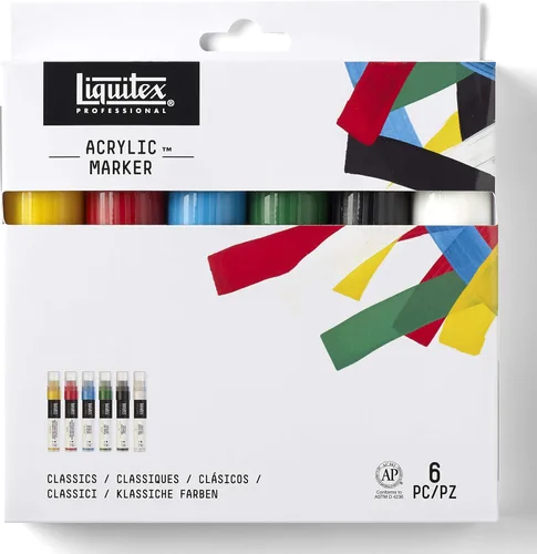 Miniatura 12 de Liquitex, set de 6 marcadores anchos para pintura profesional.