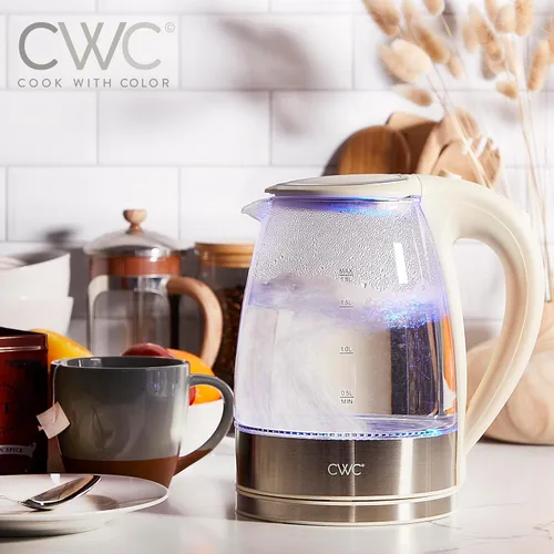Miniatura 6 de COOK WITH COLOR Hervidor de té eléctrico, caldera de agua caliente inalámbrica de 1.8 L, hervidor rápido de 1200 W, apagado automático y protección