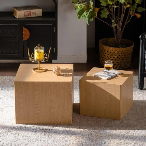 Miniatura 29 de KEVINSPACE Mesa auxiliar redonda pequeña para sala de estar, mesa auxiliar circular de madera, mesita de noche para apartamento, dormitorio, Ø 23.4