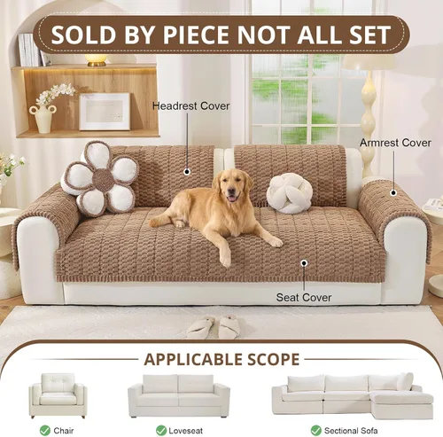 Miniatura 4 de OstepDecor Funda de sofá para perros, funda de sofá antideslizante lavable para mascotas, funda de sofá suave para sofá, sofá biplaza y seccional