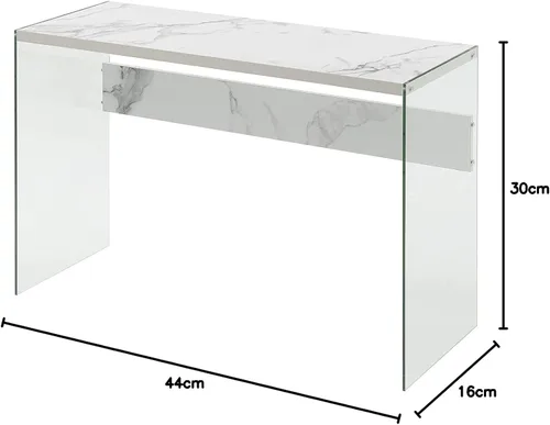 Miniatura 3 de Convenience Concepts SoHo - Mesa de consola y escritorio, mármol blanco sintético