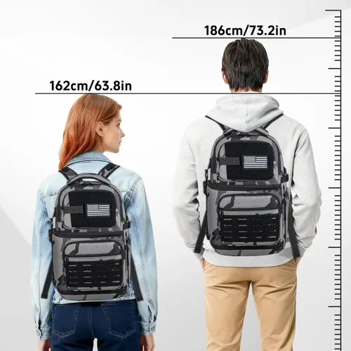 Miniatura 7 de Bolsa bandolera para cámara, bolsa para cámara DSLR/SLR/sin espejo con soporte para trípode y divisores extraíbles, pequeña bandolera táctica, gris