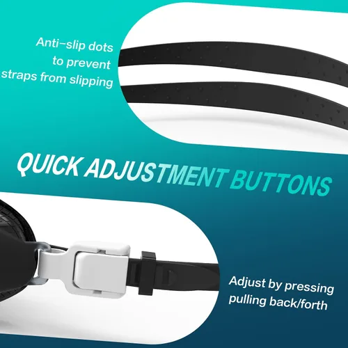 Miniatura 7 de VegoVia Gafas de natación para adultos para hombres y mujeres, gafas de natación para piscina, antiniebla/UV, gafas de natación con estuche Negro
