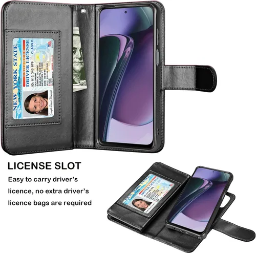 Miniatura 3 de Njjex Funda tipo cartera para Motorola Moto G Stylus 2023 5G, para Moto G Stylus 2023 5G, [9 ranuras para tarjetas] Funda de piel sintética