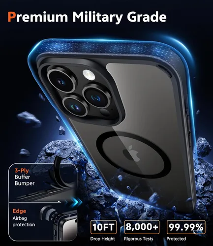 Miniatura 715 de FNTCASE Funda para iPhone 13 Pro-Max: Fundas magnéticas transparentes compatibles con Magsafe Slim anti amarillamiento protección contra caídas