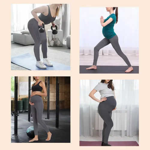 Miniatura 5 de JOJOANS Leggings de maternidad sobre el vientre con bolsillos, pantalones de yoga para embarazo, ropa deportiva suave, pantalones de maternidad
