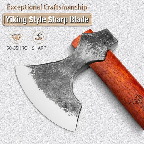 Miniatura 2 de NEDFOSS Hacha de lanzamiento de campeón de 16 pulgadas, hachas de lanzamiento y tomahawks con acero de alto carbono 1065 y mango de madera, perfecto