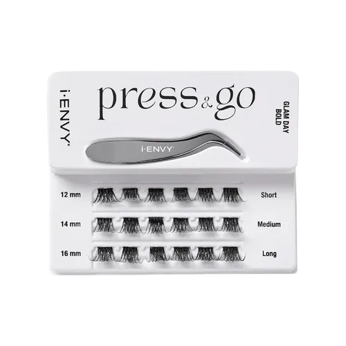 Miniatura 2 de i-ENVY Press&Go - Kit de pestañas autoadhesivas y aplicador, racimos de pestañas postizas sin pegamento, pestañas postizas de fácil aplicación, Glam