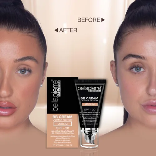 Miniatura 5 de bellapierre BB Cream con SPF 20 - Protector solar tintado, corrector, base y crema facial hidratante Fórmula ligera + aplicador superior No Medio