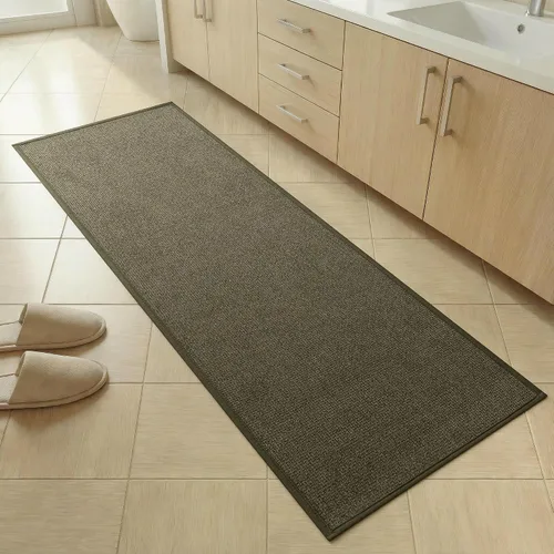 Miniatura 56 de YIHOUSE Juego de 2 tapetes de baño, color beige, ultrafino, absorbente, antideslizante, para baño, lavable, ducha, lavabo, lavandería