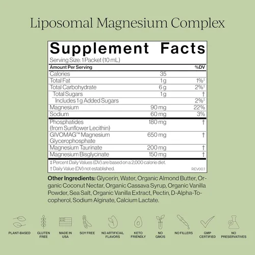 Miniatura 6 de Complejo de Magnesio Liposomal Cymbiotika – Promueve la relajación, el sueño reparador y la salud del corazón y el cerebro – Fórmula altamente