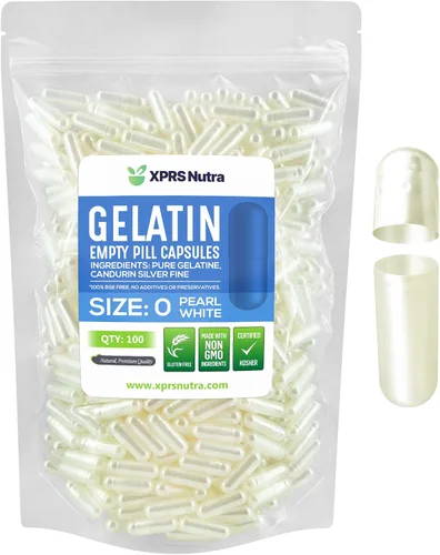 XPRS Nutra Cápsulas vacías de tamaño 0 – 500 cápsulas vacías de gelatina – Pastillas de relleno de cápsulas de bricolaje – Cápsulas de gel de Blanco