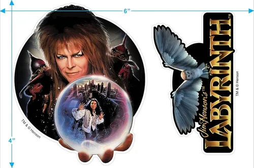 Miniatura 2 de Popfunk Camiseta y calcomanías clásicas de la película Labyrinth David Bowie Goblin King, Blanco sucio