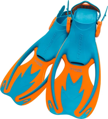 Cressi Aletas Rocks, aletas cortas de talón abierto para niños con correas ajustables para snorkel y natación - Cressi: Calidad Desde 1946