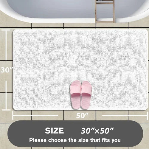 Miniatura 104 de Alfombra de baño pequeña de 12 x 18 pulgadas, lavable y absorbente, antideslizante, alfombra de baño de felpilla gruesa y suave para baño, ducha