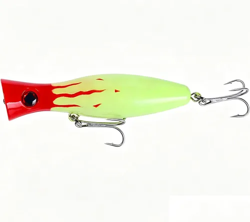 Señuelo de Pesca Popper, Señuelos Popper de Superficie JAZALIC con Ojos 3D, Accesorios de Pesca para Lanzamiento en Superficie de Agua Salada y