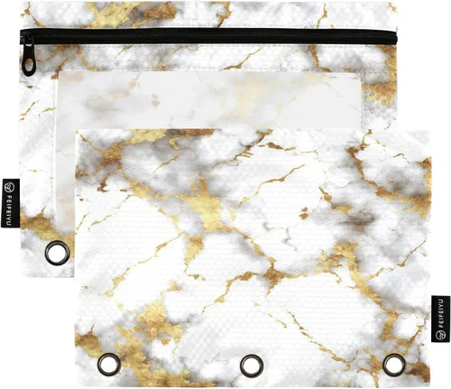Miniatura 21 de Estuche para lápices de fresas rosas para carpetas de 3 anillas, estuche para lápices, bolsa de maquillaje con ventana transparente para almacenar