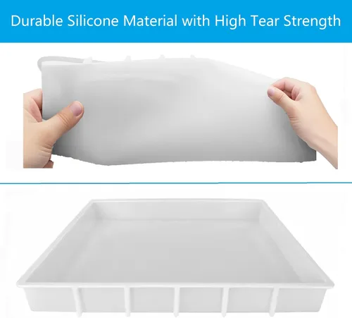 Miniatura 5 de Moldes de silicona de resina rectangular grande de 16 x 12 pulgadas, molde de silicona de resina epoxi para mesa de café de río, tablas de cortar