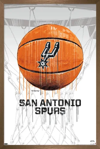 Miniatura 13 de Trends International NBA San Antonio Spurs - Póster de pared Drip Basketball 21, 22.375 x 34 pulgadas, versión premium sin marco