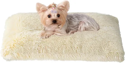 Miniatura 65 de EHEYCIGA Cama Esponjosa para Jaula de Perros Grandes, Almohadilla de Jaula de Piel Sintética Afelpada, Cama Calmante Anti-Ansiedad para Perros Negro