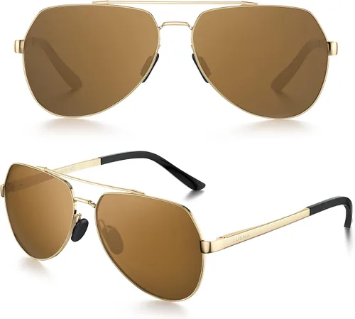 Miniatura 2 de Lentes para aviador Luenx polarizados para hombres y mujeres con armazón de metal grande protección UV 400