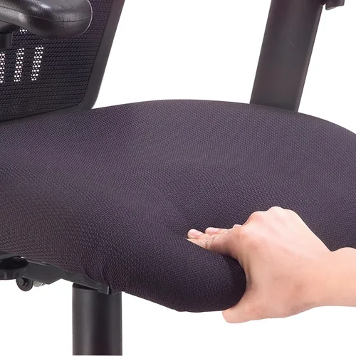 Miniatura 6 de Global Industrial Interion - Silla de oficina con respaldo alto y brazos ajustables, asiento tapizado de tela, negro, silla de oficina multifunción