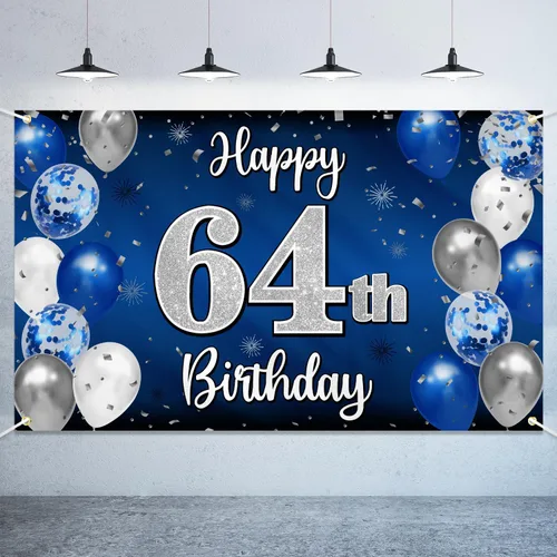 Miniatura 36 de Decoraciones de Feliz 11º Cumpleaños, Globo Azul y Plateado Grande Pancarta de Fondo de Cumpleaños, Brindemos por Once Años Suministros de Fiesta