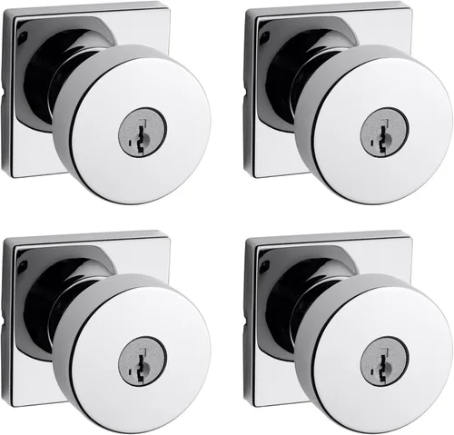Miniatura 20 de Kwikset Pismo Manija de privacidad para puerta, para interiores, con cerradura, sin llave, con protección Microban, para baño y dormitorio, negro